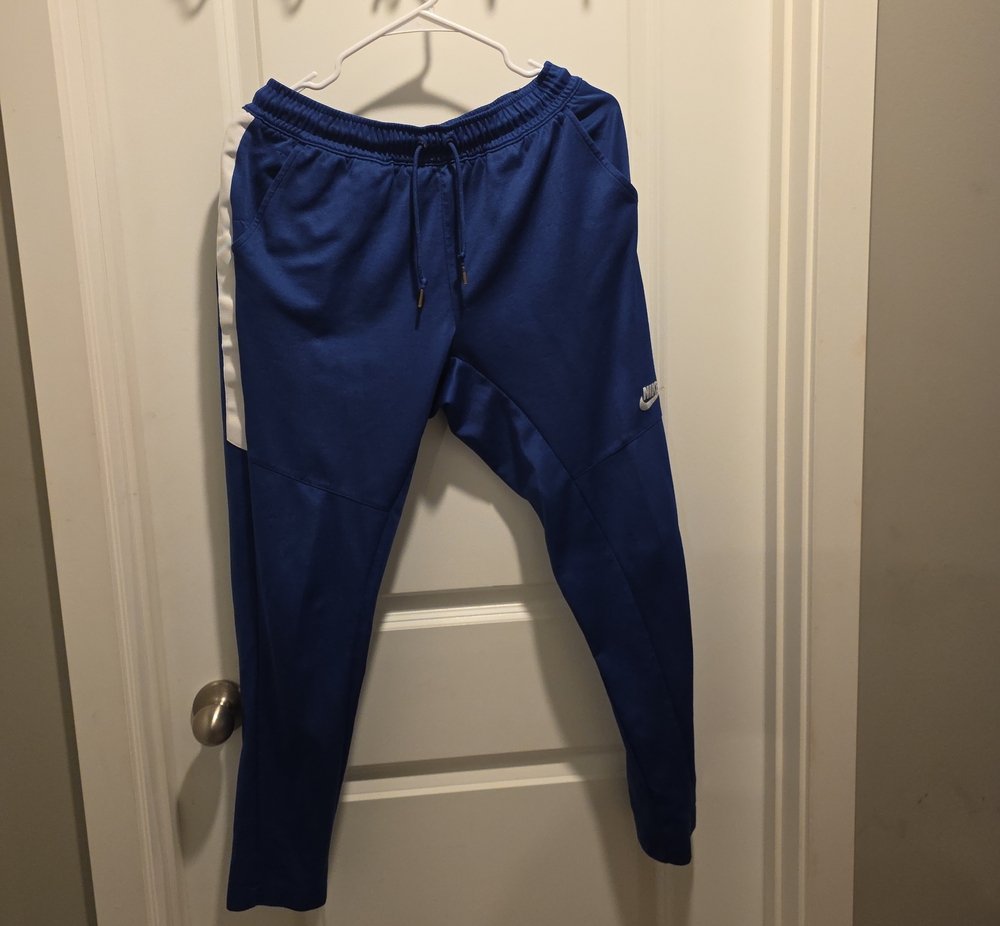 Nike Royal Blue Men's Joggers with White Side Stripe